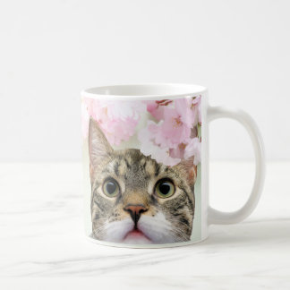 Cherry Blossom Princess Japanese With Cat Coffee Mug