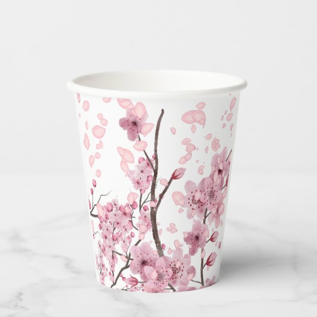 Cherry Blossom Print  Paper Cups (Front)