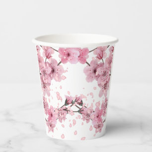 Cherry Blossom Print Paper Cups