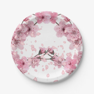 Cherry Blossom Print Paper Plate