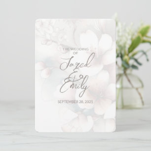 Cherry Blossom QR Code Wedding Invitation