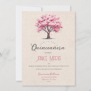 Cherry Blossom Quinceañera Invitation