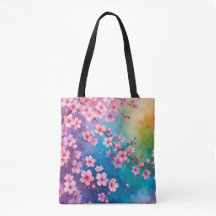 Cherry Blossom Rainbow Sky Tote