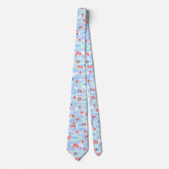 Cherry Blossom Rainstorm Tie (Front)
