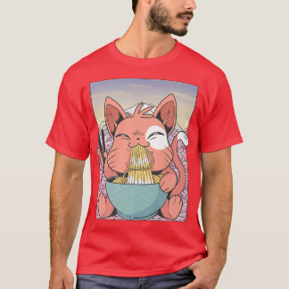 Cherry Blossom Ramen Cat Kawaii           T-Shirt