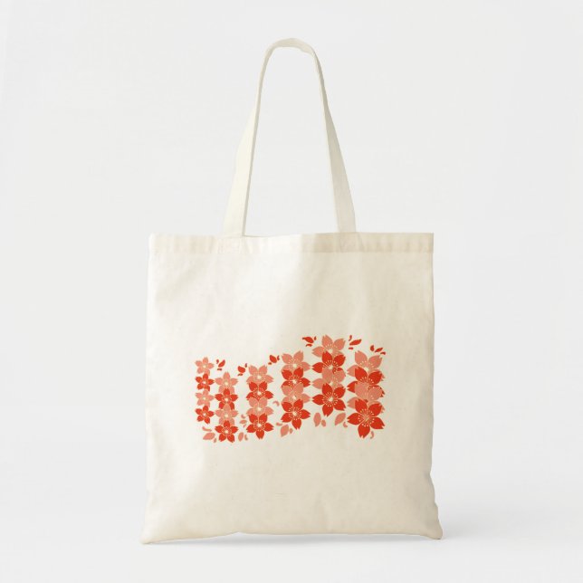 Cherry Blossom Red Pink Tote Bag (Front)
