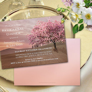 Cherry Blossom Rehearsal Dinner Invitation