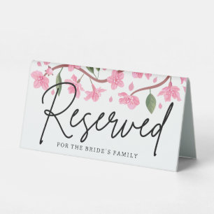 Cherry Blossom Reserved Table Tent Sign