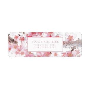 CHERRY BLOSSOM RETURN ADDRESS LABEL