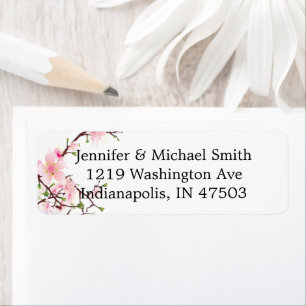 Cherry Blossom Return Address Label