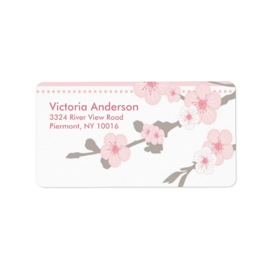 Cherry Blossom Return Address Labels. Address Label