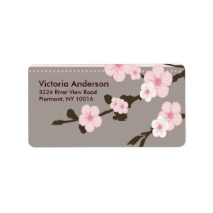 Cherry Blossom Return Address Labels. Label