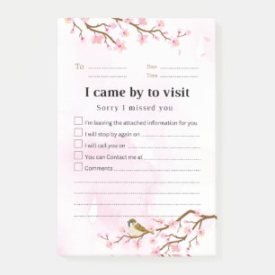 Cherry Blossom Return Visit Sticky Notes