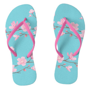 Cherry Blossom - Robin egg blue Flip Flops