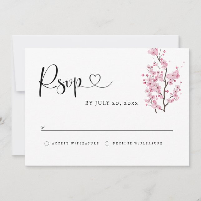 CHERRY Blossom RSVP Card (Front)