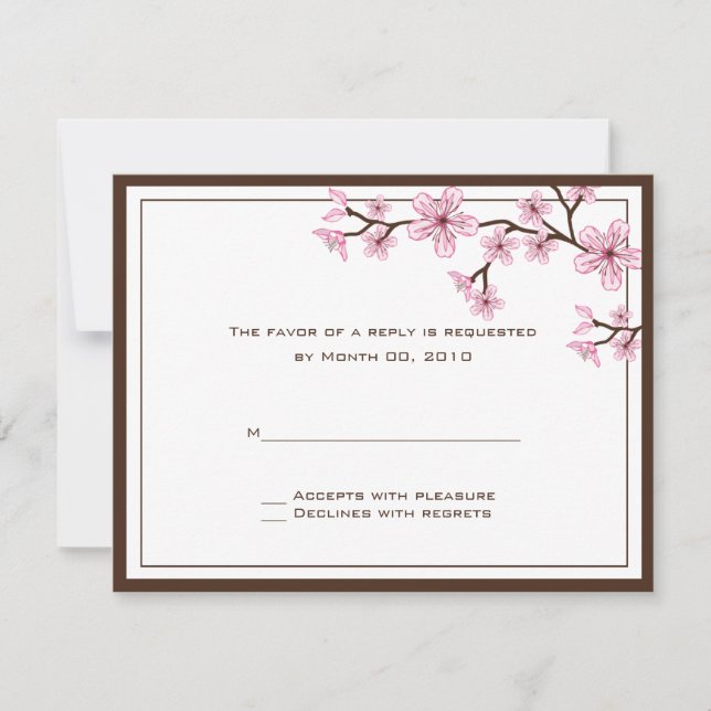 Cherry Blossom RSVP Cards (Front)
