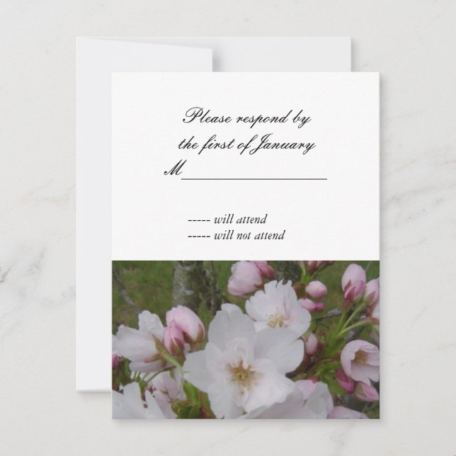 Cherry Blossom RSVP Reply Card (Front)