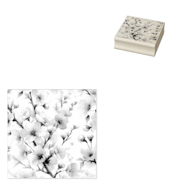 Cherry Blossom Rubber Stamp (Stamped)