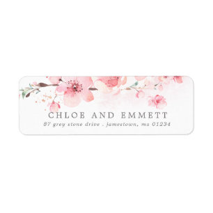 Cherry Blossom Rustic Pink Floral Address
