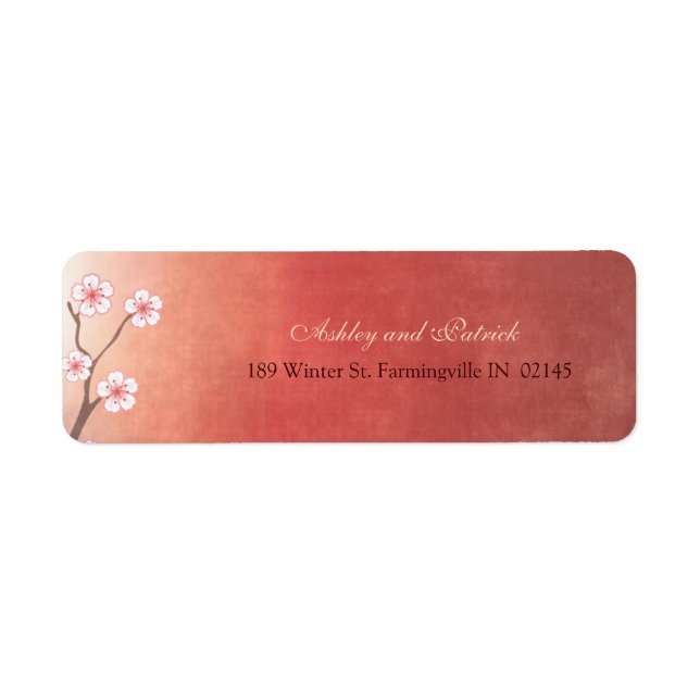 Cherry Blossom Sakura Address Label (Front)