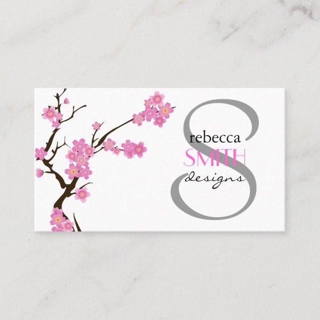 Cherry Blossom, Sakura, Floristry, Flower Shop Business Card (Front)