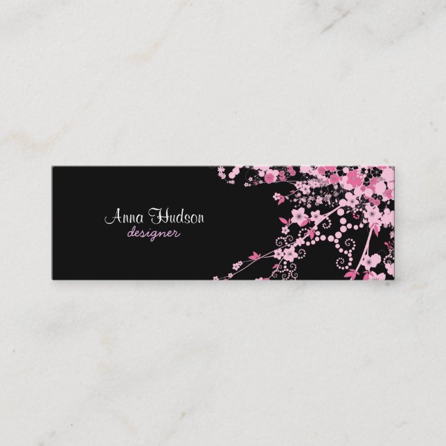 Cherry Blossom, Sakura, Floristry, Flower Shop Mini Business Card (Front)