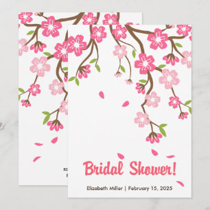 Cherry Blossom Sakura Flowers Bridal Shower Invitation