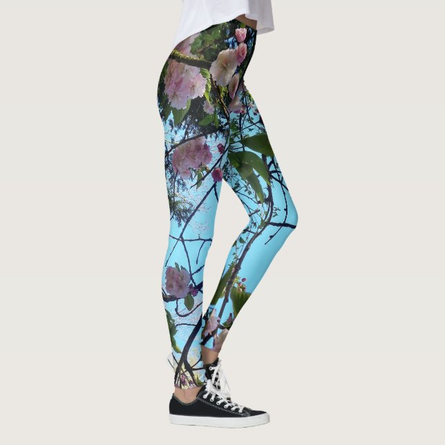 Cherry Blossom Sakura Flowers Floral Leggings (Right)