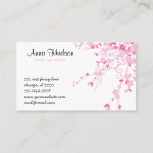 Cherry Blossom, Sakura Flowers - Pink White Business Card