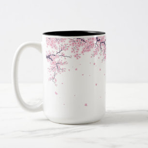 Cherry Blossom Sakura Japanese Art Tote  Two-Tone Coffee Mug