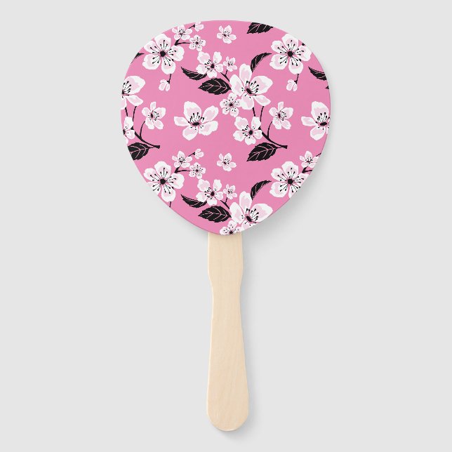 CHERRY BLOSSOM - SAKURA (LITE PINK) HAND FAN (Front)