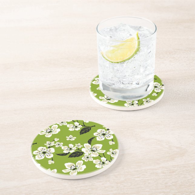CHERRY BLOSSOM - SAKURA (MATCHA GREEN) COASTER (Side)
