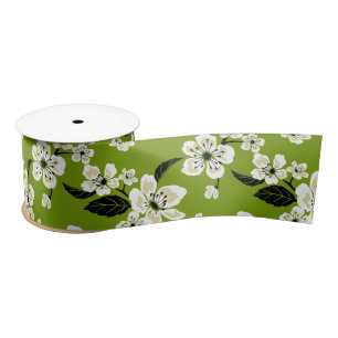 CHERRY BLOSSOM - SAKURA (MATCHA GREEN) SATIN RIBBON