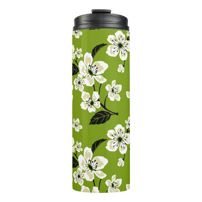 CHERRY BLOSSOM - SAKURA (MATCHA GREEN) THERMAL TUMBLER (Front)