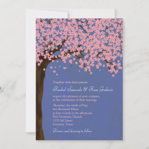 Cherry Blossom / Sakura (Night) Watercolor Wedding Invitation