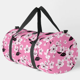 CHERRY BLOSSOM - SAKURA PATTERN IN LITE PINK DUFFLE BAG