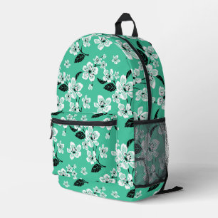 CHERRY BLOSSOM - SAKURA PATTERN IN MINT PRINTED BACKPACK