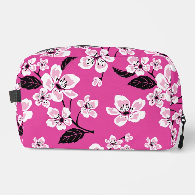 CHERRY BLOSSOM - SAKURA PATTERN IN PINK DOPP KIT (Front)