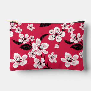 CHERRY BLOSSOM - SAKURA PATTERN IN RED ACCESSORY POUCH