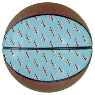 Cherry Blossom, Sakura, Pink Floral Pattern Basketball