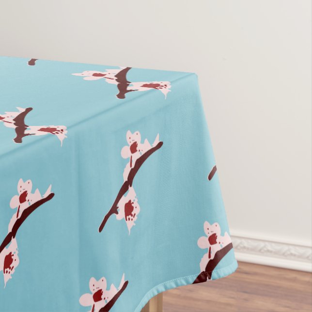 Cherry Blossom, Sakura, Pink Floral Pattern Tablecloth (In Situ)