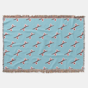 Cherry Blossom, Sakura, Pink Floral Pattern Throw Blanket