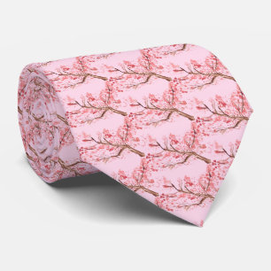 Cherry blossom Sakura Pink Floral Wedding Tie