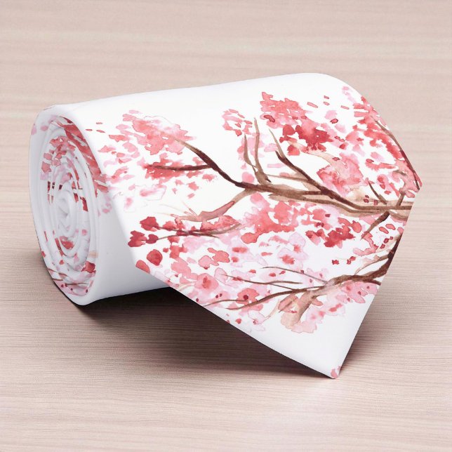 Cherry blossom Sakura Pink Floral Wedding Tie (Creator Uploaded)