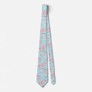 Cherry blossom Sakura Pink Floral Wedding Tree Tie