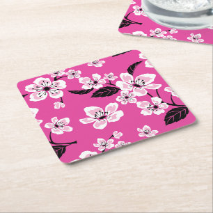 CHERRY BLOSSOM - SAKURA (PINK) SQUARE PAPER COASTER