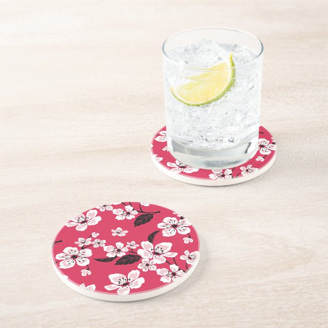 CHERRY BLOSSOM - SAKURA (RED) COASTER (Side)
