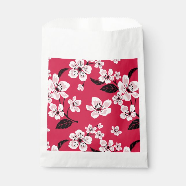 CHERRY BLOSSOM - SAKURA (RED) FAVOUR BAGS (Front)