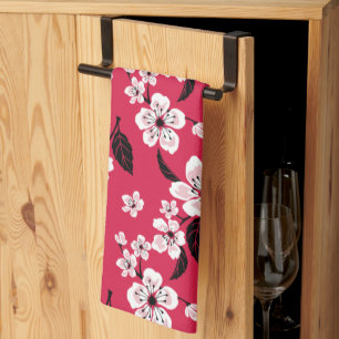 CHERRY BLOSSOM - SAKURA (RED) TEA TOWEL