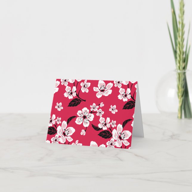 CHERRY BLOSSOM - SAKURA (RED) THANK YOU CARD (Front)
